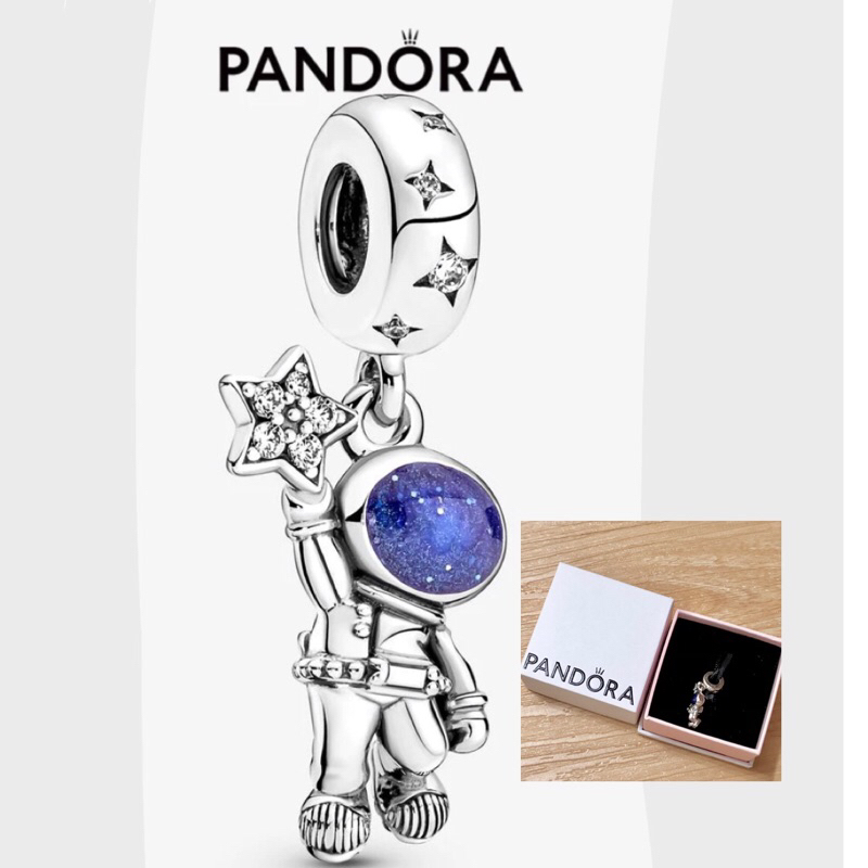 全新 潘朵拉 PANDORA 摘星 太空人 吊墜 銀飾 正品 吊飾 項鍊 串飾 飾品