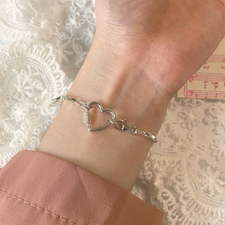 🇰🇷925 Heart lock bracelet ｜預購 韓國愛心鎖釦方盒手鍊 s925 全純銀