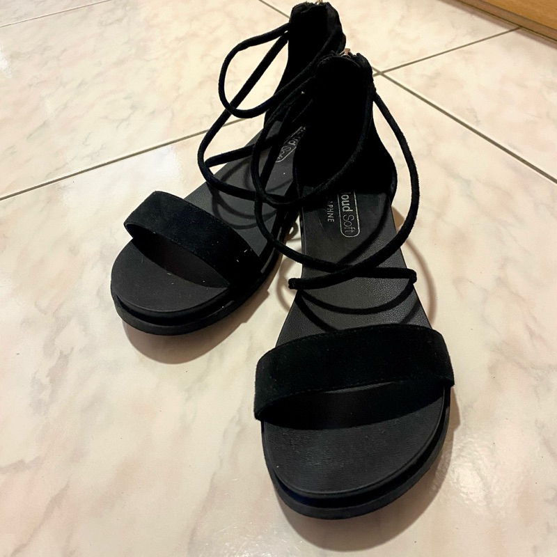 DAPHNE達芙妮 cloud soft 黑色麂皮 羅馬鞋 涼鞋