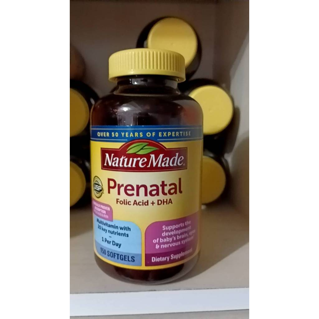 美國 萊萃美Nature Made Prenatal 產前綜合維生素+葉酸+DHA，150顆(2025/04)