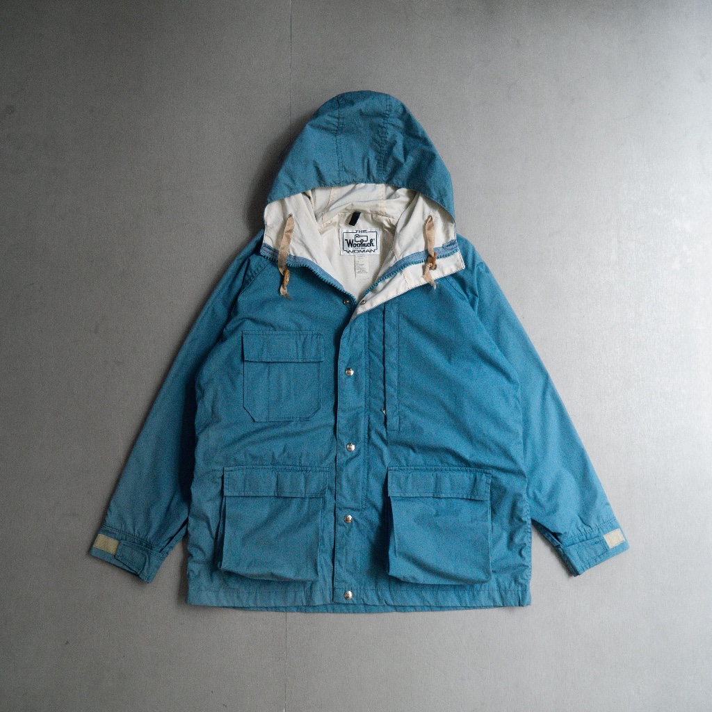 《白木11》 70-80S WOOLRICH MOUNTAIN PARKA 美國製 女裝 淺藍 尼龍 登山 風衣 外套