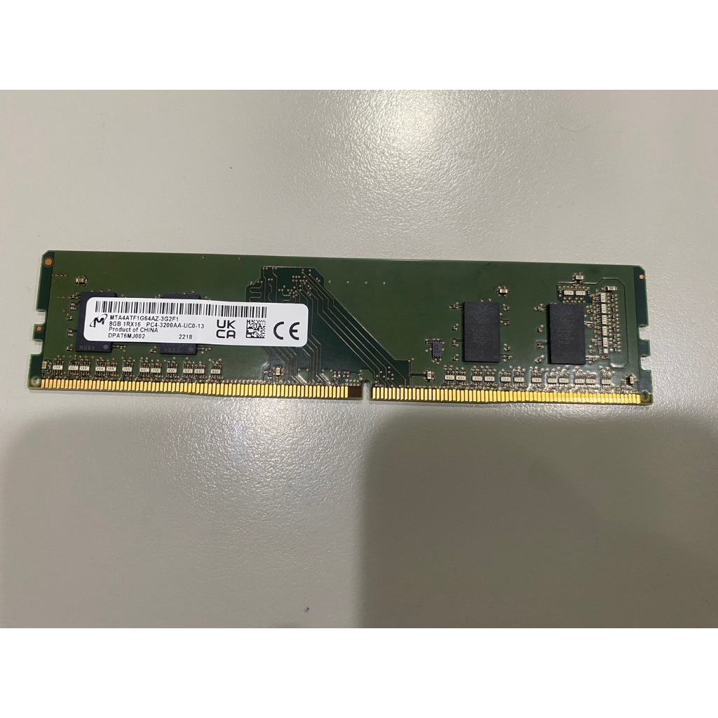 【含稅附發票】Micron美光 8GB(PC用)DDR4-3200 1RX16 PC4-3200AA-UC0-13