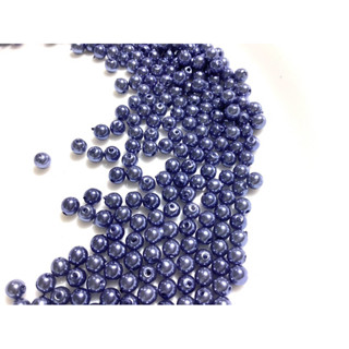 DIY 紫藍色 塑膠 類玻璃珠 仿珍珠 尿素珠 尿素泡 4mm 創意 手鍊 項鍊 飾品 $20/份 80+顆