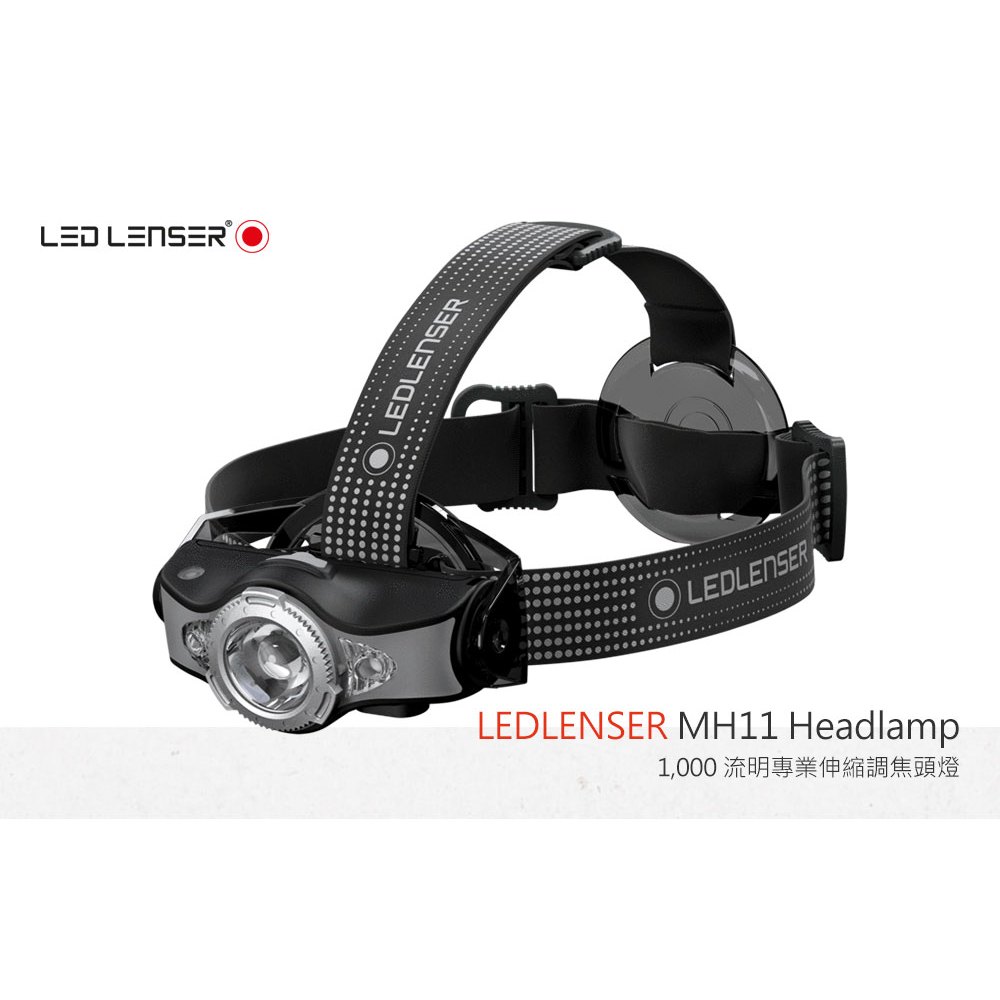 Ledlenser MH11 1,000 流明專業伸縮調焦充電型頭燈 (灰)