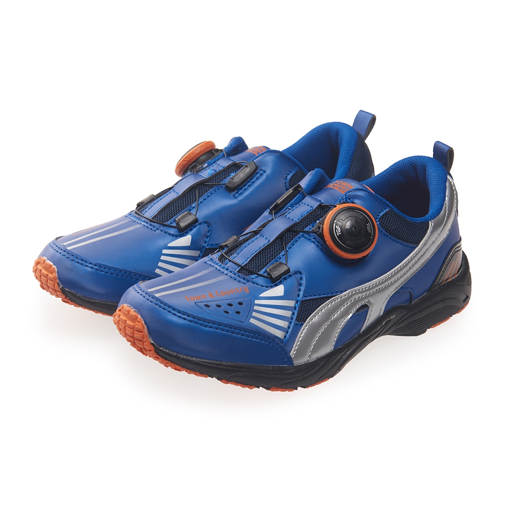 TOWN&amp;COUNTRY 童鞋 輕量舒適 漆皮撞色 休閒鞋 運動鞋 慢跑鞋 藍色 R47101-60
