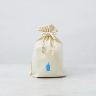 日本 正品 臺灣現貨免等⚡️日本藍瓶Blue bottle麻質束口袋水藍色商標收納袋東京帶回