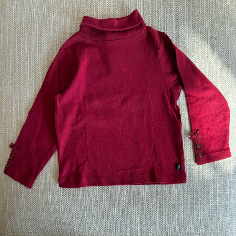 🇫🇷法國【Jacadi】女童 長袖高領衫 紅色尺寸：36M/3歲（96cm）二手9成新