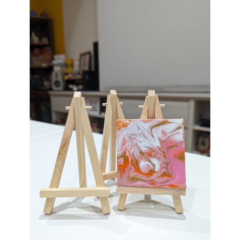 《現貨》迷你桌面台式木質三角小畫架（8×12cm)