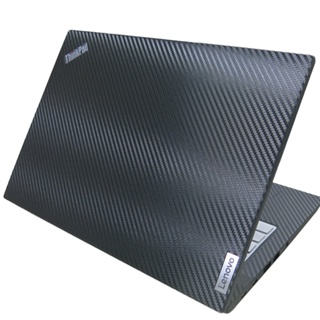 【Ezstick】Lenovo ThinkPad T14s Gen4 黑色卡夢紋 機身貼 (上蓋貼、鍵盤週圍貼、底部貼)