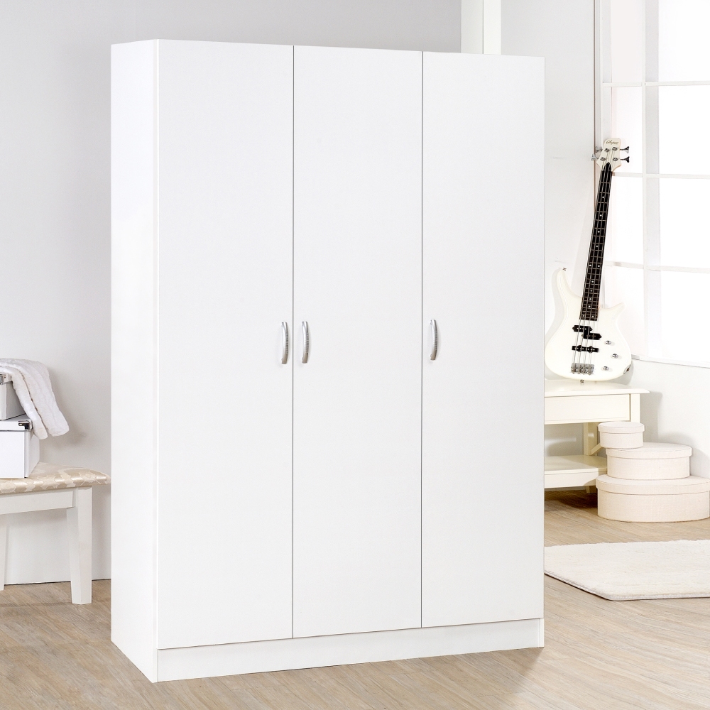 HOPMA白色美背三門衣櫃 台灣製造 衣櫥 衣櫃 收納櫃 置物櫃A-3D1