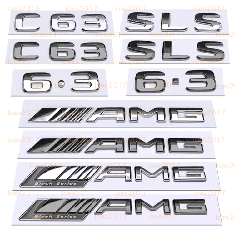 BENZ BLACK 黑色 賓士 AMG 字標 側標 字母標 葉子板標 C63 6.3 W204 SLS 字母 後標