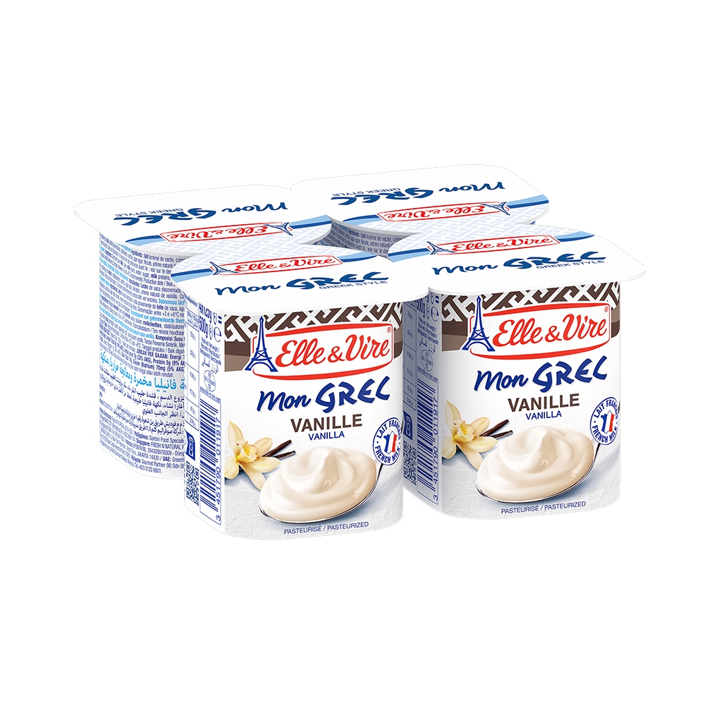 【Elle&amp;Vire 愛樂薇】希臘式優格 香草風味 125gx24杯(箱購) Vanilla