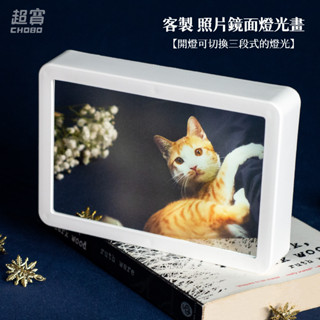 【超寶小物】客製照片鏡面燈光畫/小夜燈/訂製夜燈/紀念日/情人節/生日/慶祝/創意擺件小夜燈/收藏/情侶/婚禮小物