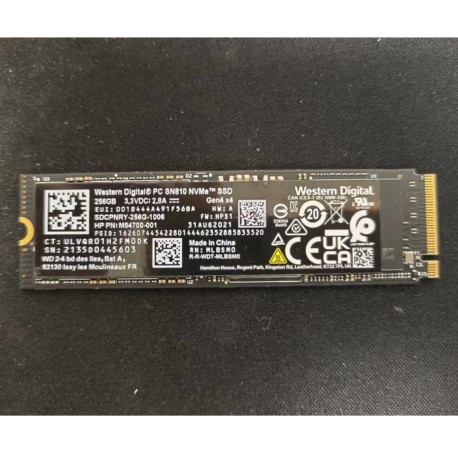 【WD】SSD PC SN810 256GB(拆封新品&amp;拆機良品)