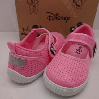 立足運動用品 童鞋 15號-20號 Disney迪士尼授權 米妮米奇 造型魔鬼氈室內鞋 D123474 粉