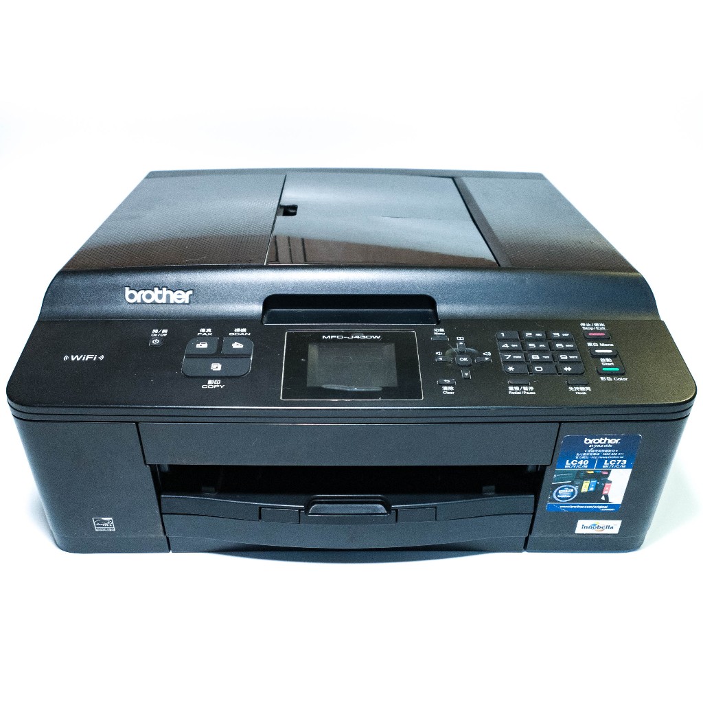 brother J430W 無線 彩色噴墨 複印 列印 影印 掃瞄 傳真 印表機
