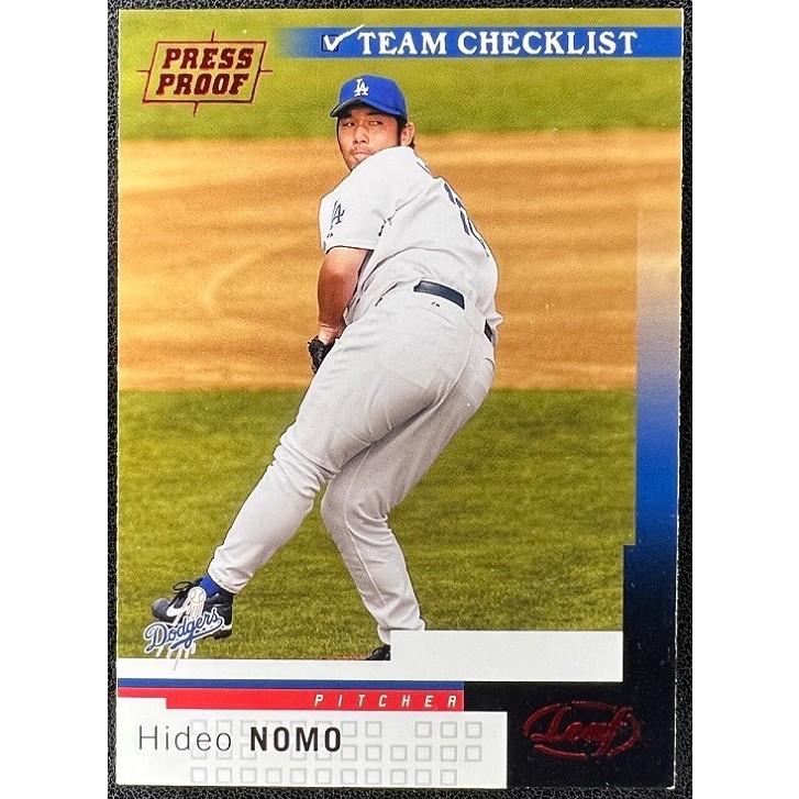 MLB 球員卡 美國職棒 Nomo 野茂英雄 2004 Leaf Press Proof Red 平行特卡