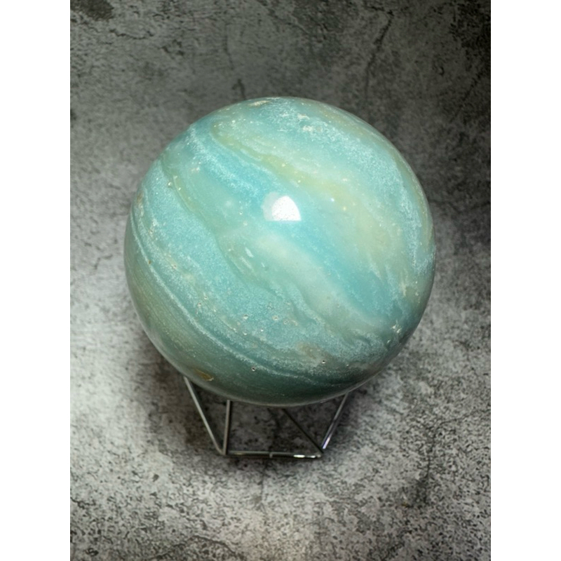 亞馬遜天空藍 球【極品柔和藍】買就送底座！天空藍 沙灘 晶洞 天然 亞馬遜 原石 原礦 天然 水晶球 擺件 擺飾
