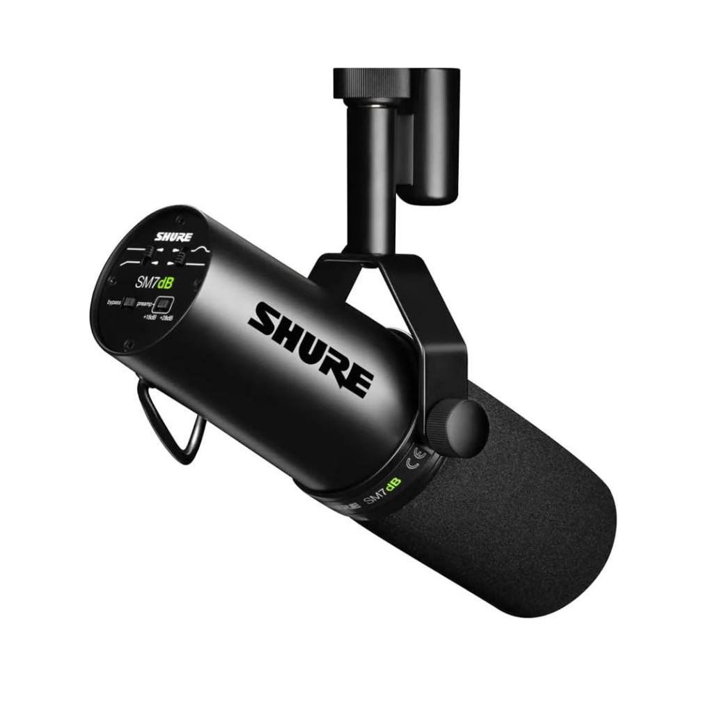 SHURE SM7dB內建增益器動圈式麥克風-直播錄音影音選配贈美製4芯麥克風線【音響世界】