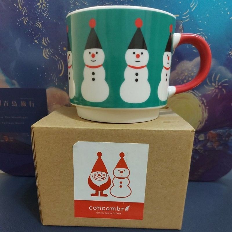 【收藏】Decole Concombre 聖誕雪人馬克杯 未使用 有盒 絕版
