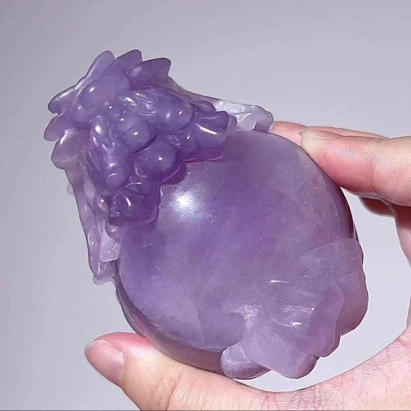 𝐴𝑙𝑐ℎ𝑒𝑚𝑦𝐶𝑟𝑦𝑠𝑡𝑎𝑙 水晶雕件 🐢 絲綢紫螢石龍龜