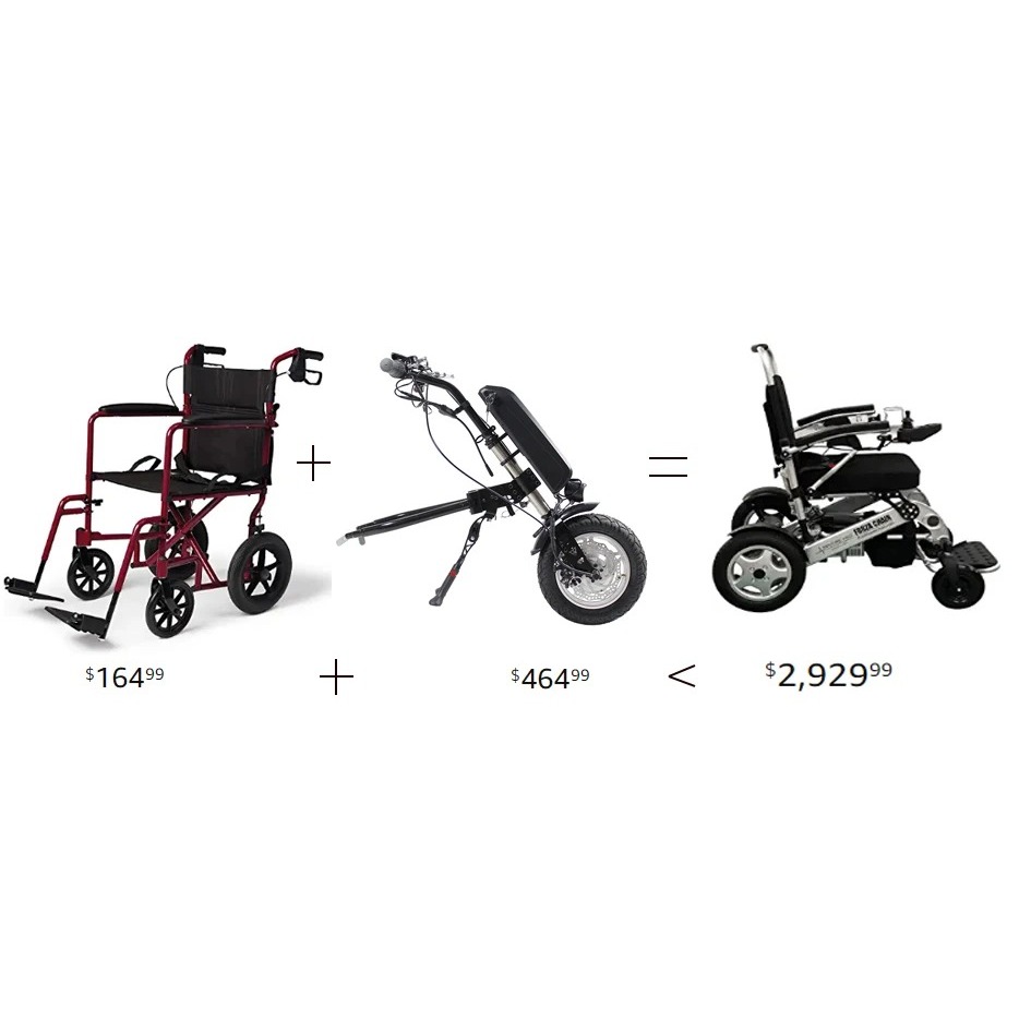 最佳 1 最佳電動輪椅轉換套件 20 吋 1200 瓦電動輪椅輕型手動自行車站立支架輪椅