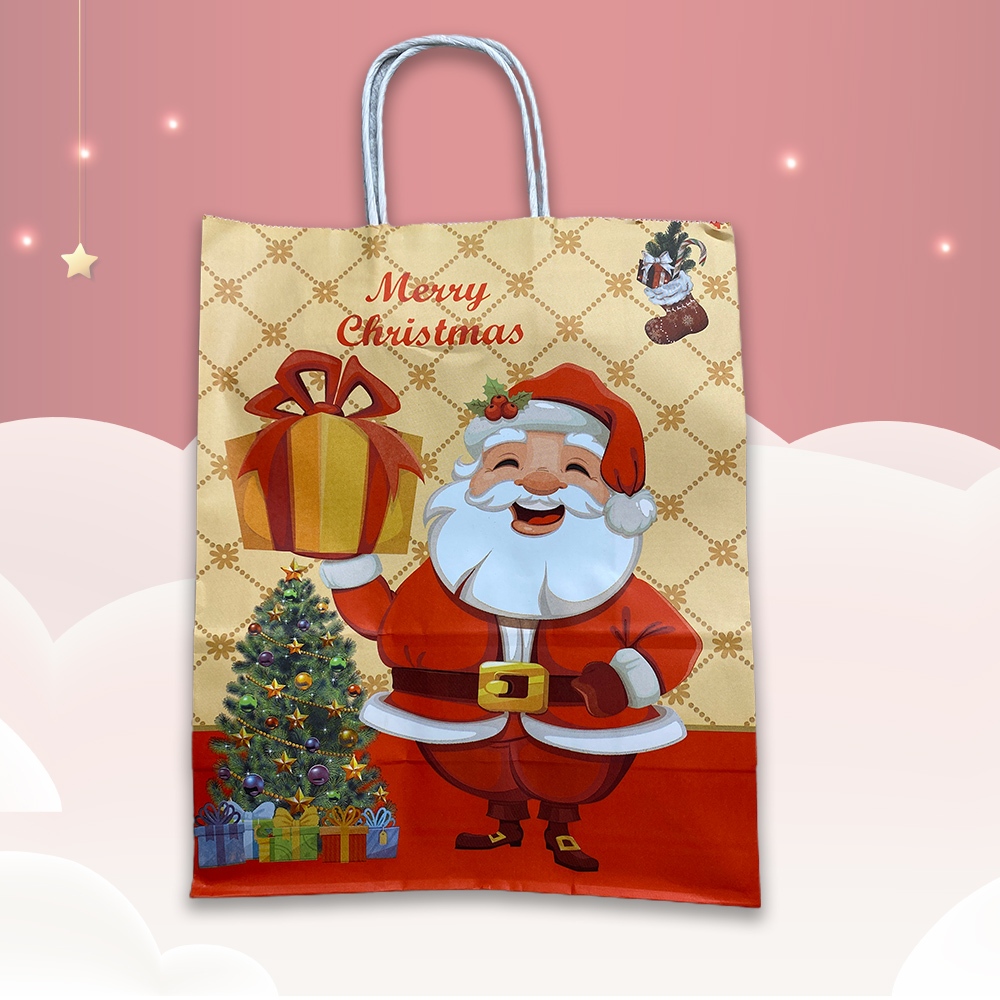 聖誕節 禮物袋 手提袋 聖誕包裝袋 手提紙袋 禮品袋 禮物包裝 耶誕 【甜園】