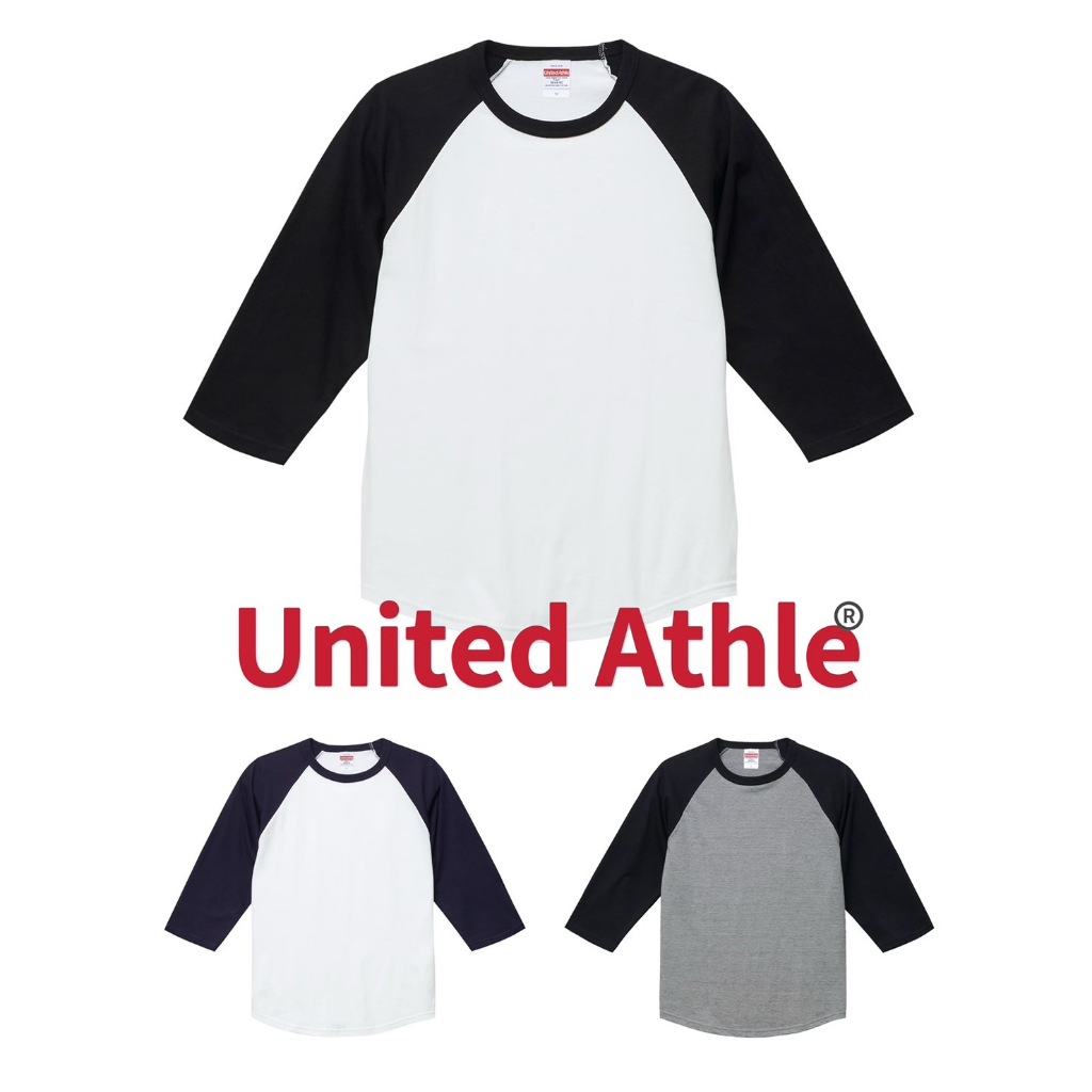 United Athle 日本 UA 七分袖 棒球袖 5.6oz 拼接七分袖 5045-01 棒球T 男女 DOT 聚點