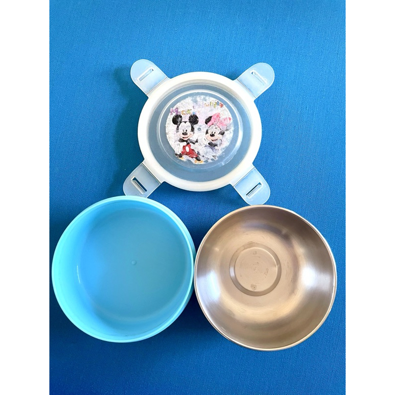 迪士尼 米奇米妮 米老鼠 隔熱碗 內不鏽鋼餐碗 可拆 兒童餐碗 副食品碗 餐具用品周邊 二手