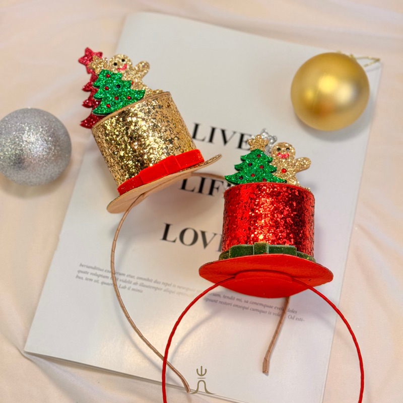 現貨 韓國🇰🇷聖誕系列🎄｜聖誕帽上有薑餅人跟聖誕樹髮箍