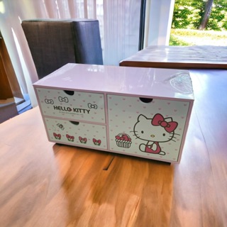 正版授權 Hello Kitty 橫式三抽置物盒 抽屜收納盒 置物櫃/飾品盒