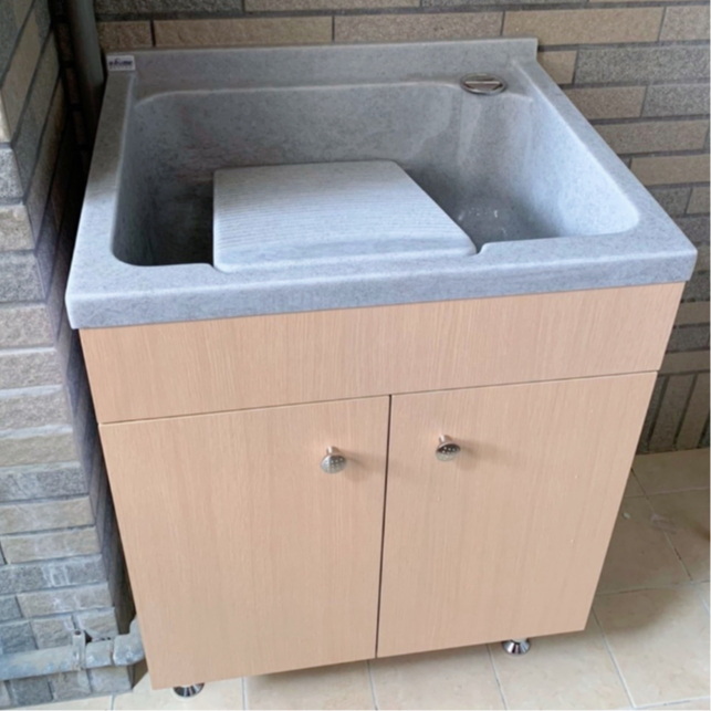 🔥戶外 陽台 洗衣槽 【60CM】灰點色人造石洗衣槽美耐門🔥
