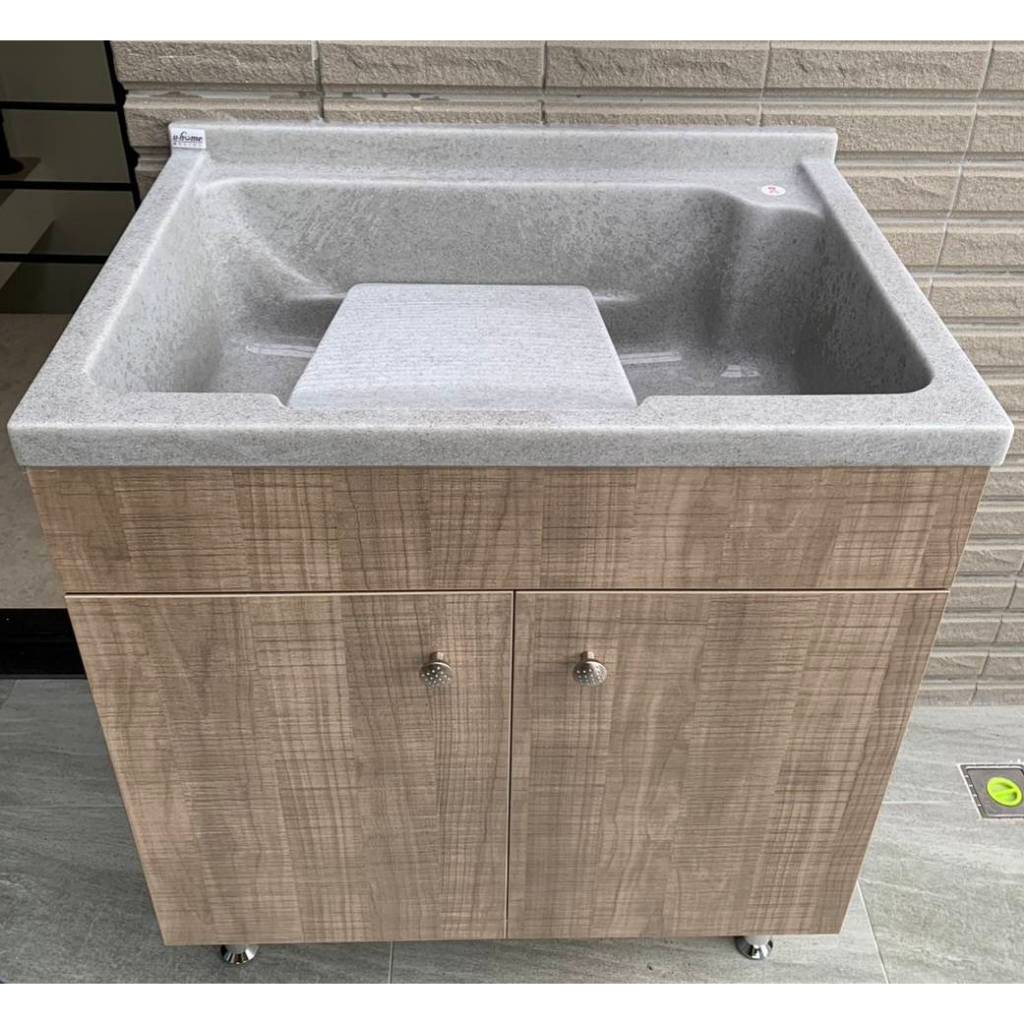 🔥【客製化浴櫃】戶外 陽台 洗衣槽【70CM】灰點色人造石洗衣槽🔥