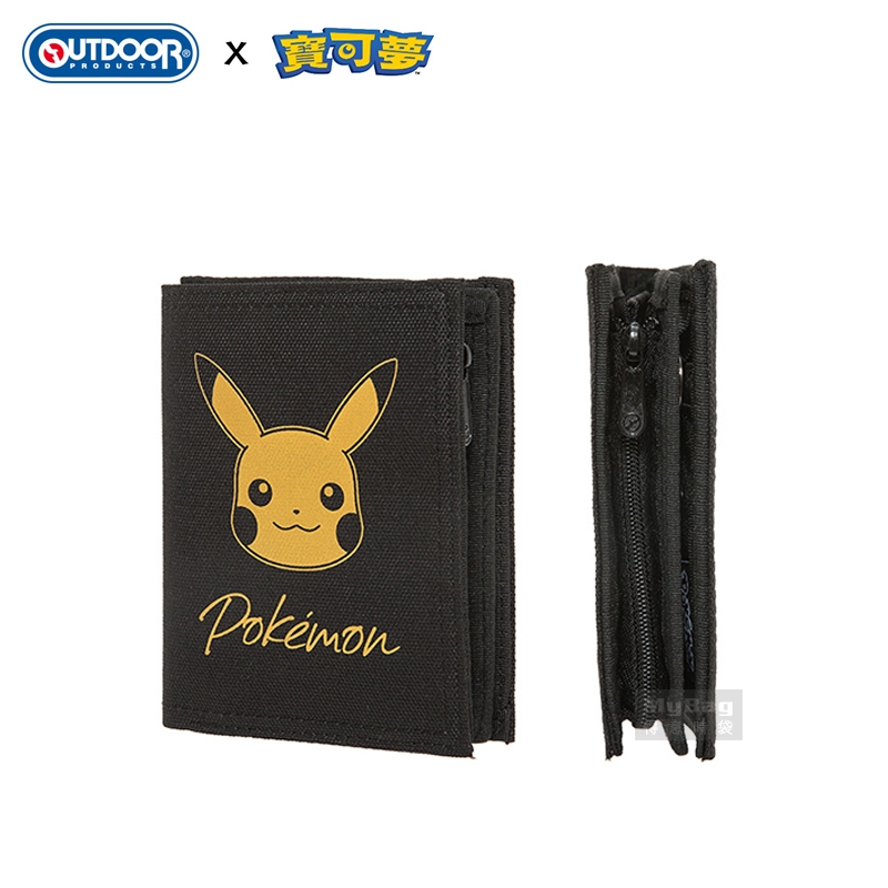 OUTDOOR 皮夾 金典皮卡丘 寶可夢 Pokemon 對折短夾 錢包 聯名款 6卡 ODGO22S09 得意時袋