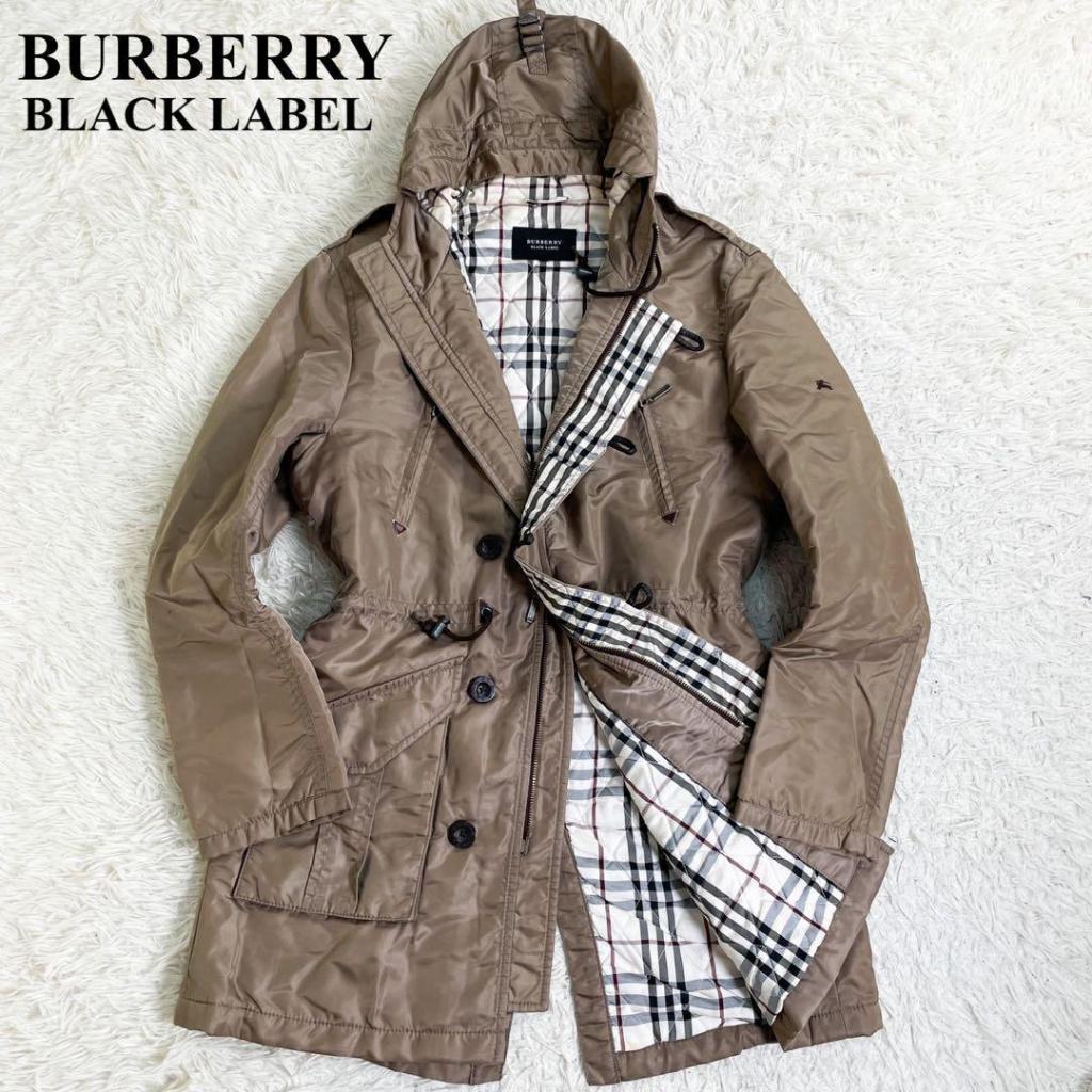 burberry black label 格紋連帽外套 (XL) 棕色