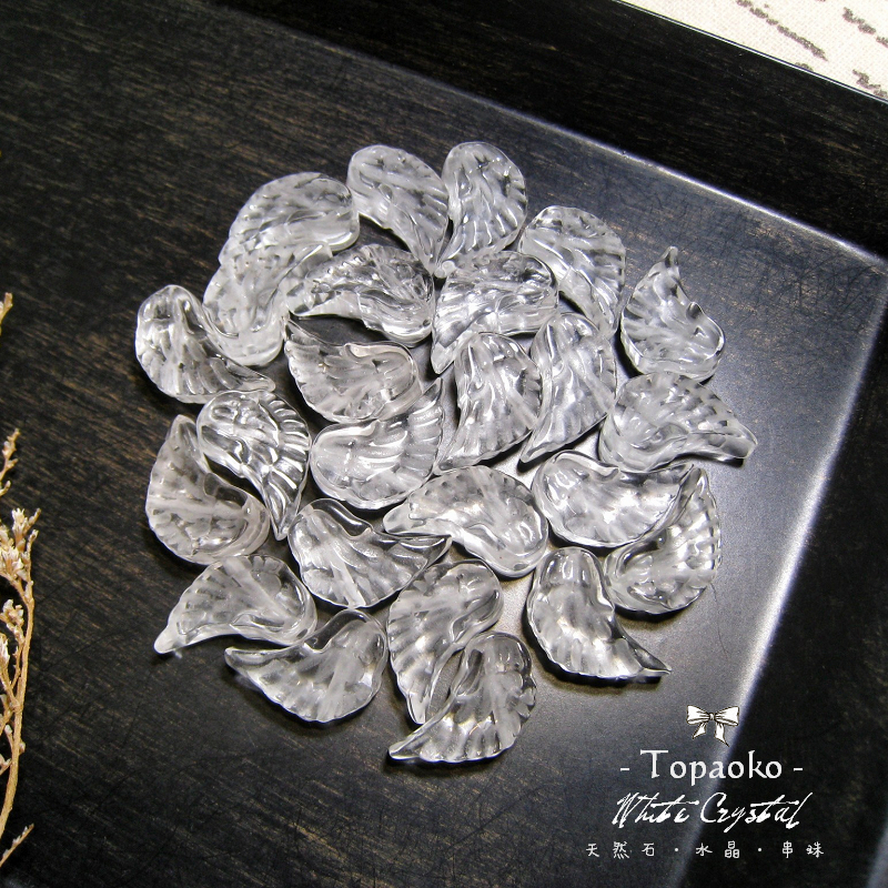 《晶格格的多寶格》天然高透體白水晶精雕天使翅膀孔珠【RD718】約14-15.3mm裸石單珠天然石．DIY材料