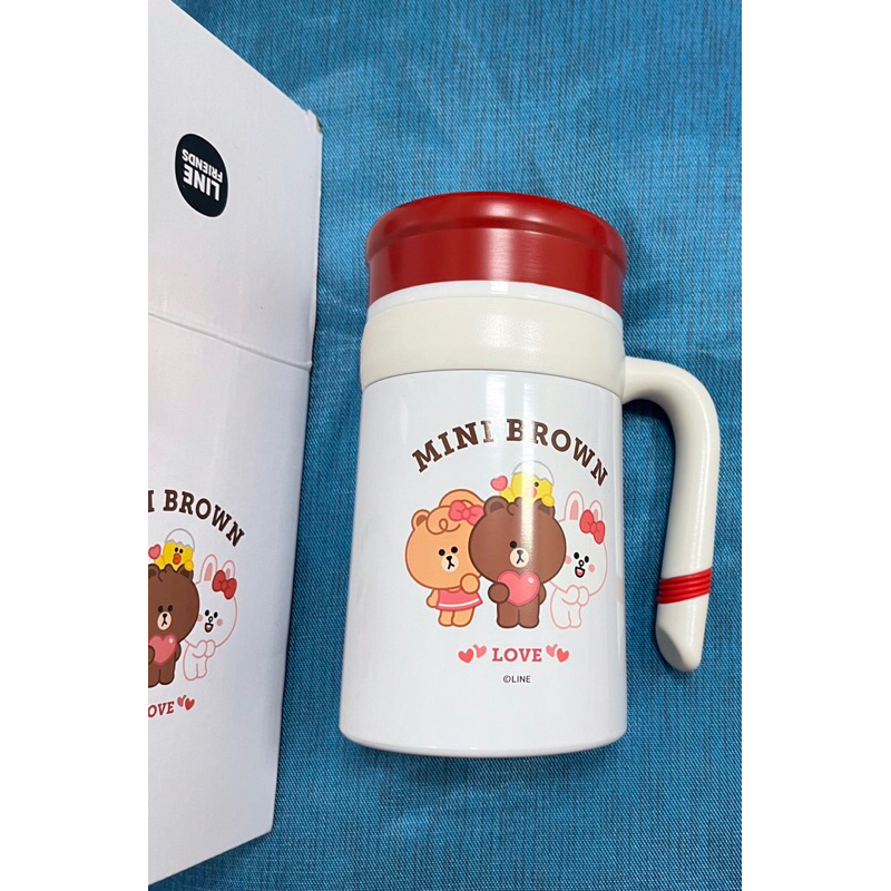 全新品 LINE FRIENDS 友想溫暖你 保溫杯 濾網 寬瓶口 304不鏽鋼 保溫 保冷 500ml 可自取