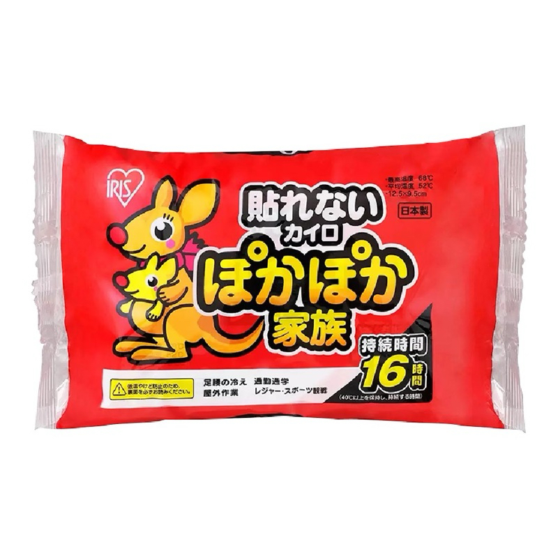 IRIS OHYAMA 袋鼠家族 日本製握式暖暖包 10片/包日本製 暖暖包 手握式 熱敷貼