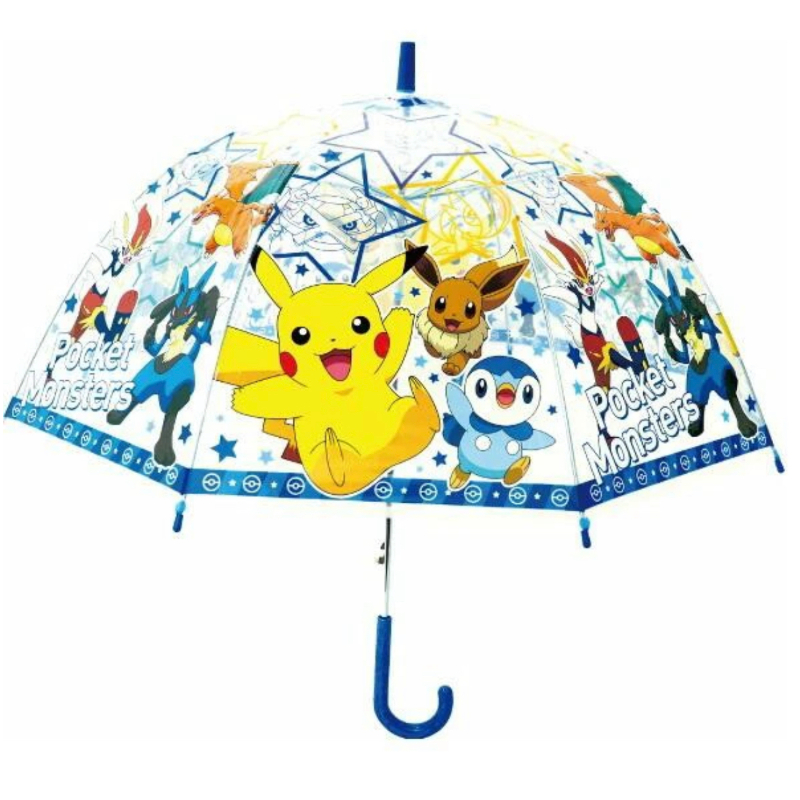 日本正版授權 寶可夢 兒童玻璃纖維透明傘55cm 神奇寶貝 皮卡丘 雨傘 禮物 小朋友 幼稚園 小學 上學 聖誕節