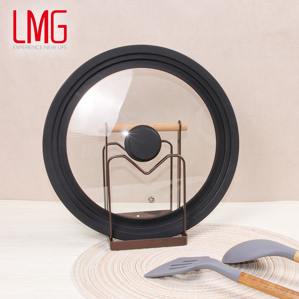 【生活工場】LMG多功能矽膠玻璃鍋蓋-黑色(適用26/28/30cm鍋型）