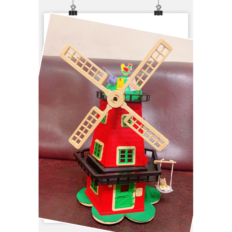 森林家族 免運 歐版 紅色風車屋 森林家族 Sylvanian Families 風の丘のお家 1990s 山丘上的磨坊
