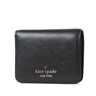 KATE SPADE Madison 防刮對開釦式短夾-黑色【美國正品 現貨】