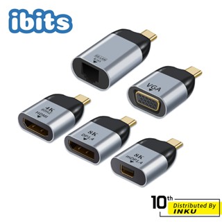 ibits MDD Type-C 4K60Hz多功能視訊轉接頭 HDMI DP MiniDP VGA RJ45 鍍金接頭