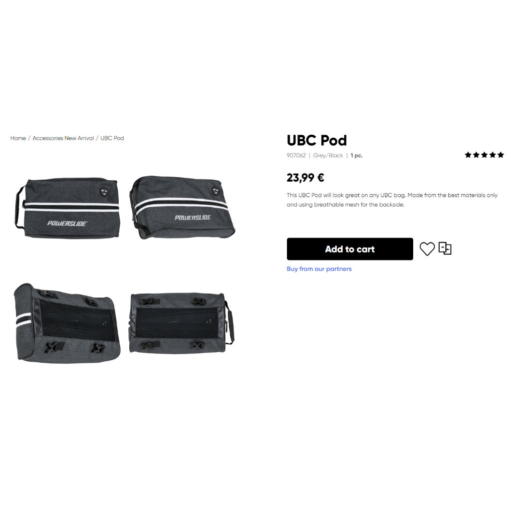 現貨可面交：全新寶獅萊Powerslide UBC Pod模組化配件，直排輪鞋袋，安全帽袋，運動背包，滑輪包，便鞋袋