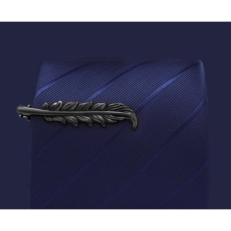 台灣現貨 優質銅槍黑色葉子領帶夾 葉子 造型領帶夾 葉子領帶夾