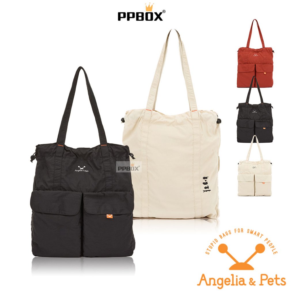 Angelia &amp; Pets 防潑水輕量口袋 托特包【A3527702】包包 工裝風 肩背包 尼龍 束口