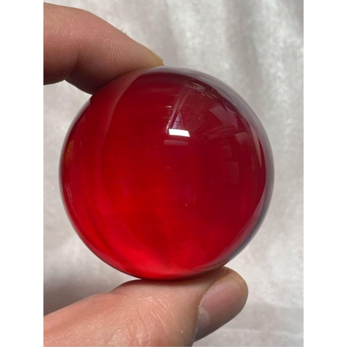 9833水晶球 紅曜石 印尼天然紅曜石球五公分高淨度高透度 天然琉璃石曜石礦