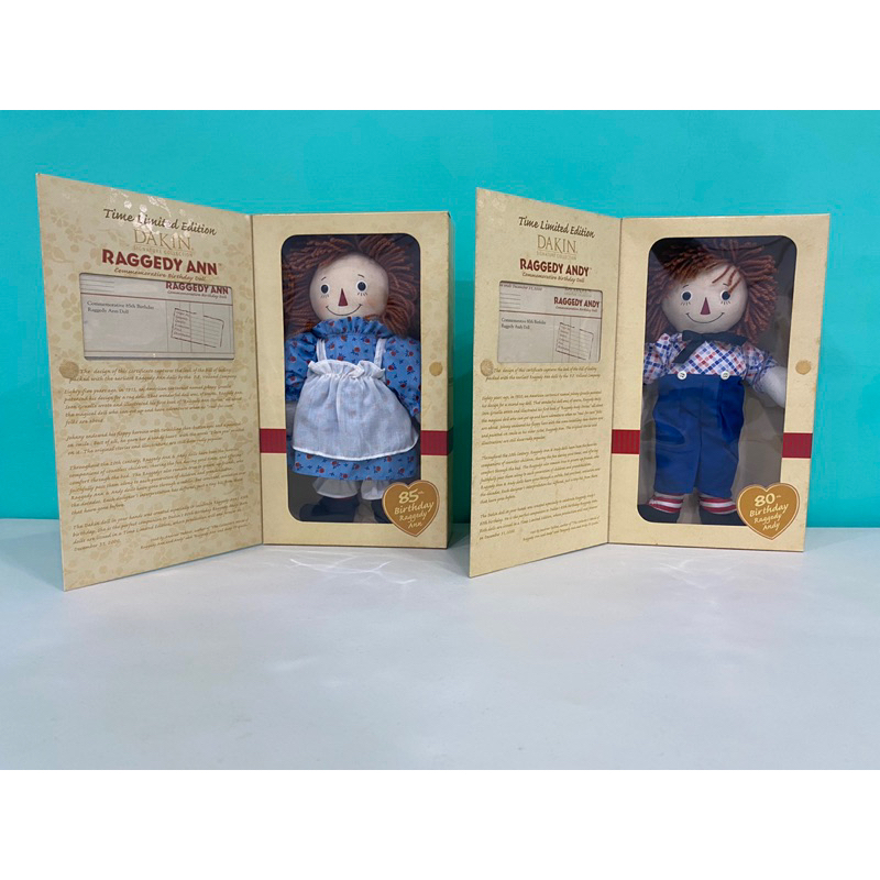 【TCT】 Raggedy Ann &amp; Andy doll 安娜貝爾布娃娃 毛線頭髮 復古娃娃 布偶娃娃 2000年