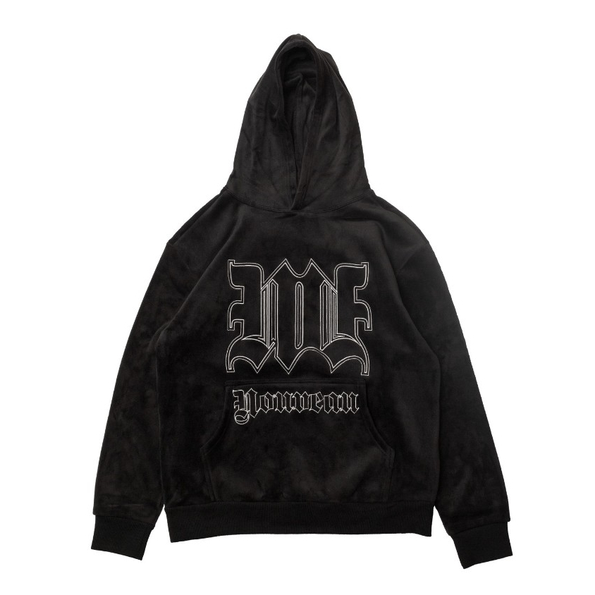 NOUVEAU "GOTHIC LOOSE HOODIE" WITH EMBROIDERY  IN VELVET