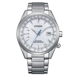 CITIZEN 星辰(CB0270-87A)GENTS 光動能 電波對時 不鏽鋼潮男腕錶-銀白43mm